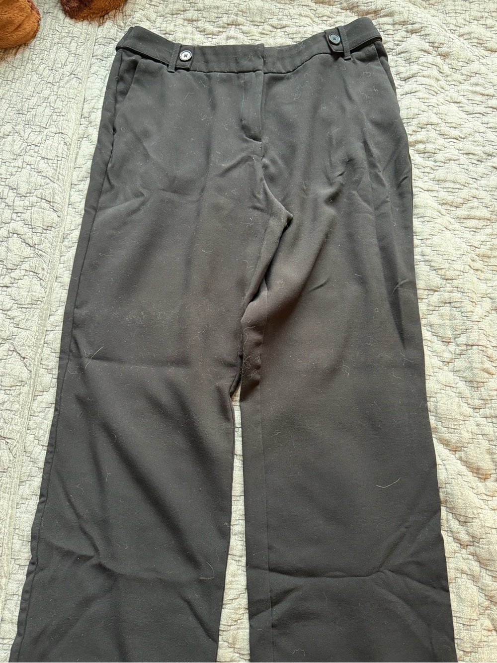 cleo Men's Black Dress Trousers with Button Waist Tabs